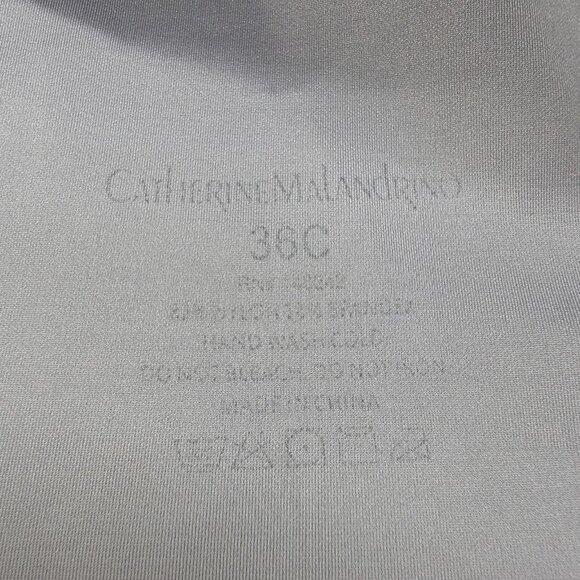 Catherine Malandrino Bra Women Bra 36C Gray Lightly Lined Wireless EUC - Picture 3 of 3
